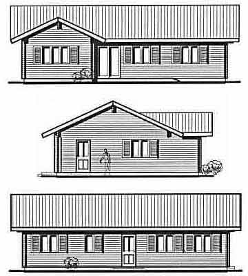 Vörder Holzhaus VH70-112 Außenansichten